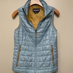 Patagonia Women's Size S Nano Puff Vest In Rare Tubular Blue Spring 2016